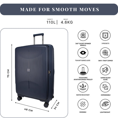 F Gear Myton Large Front Opening Navy Check-in Strolley