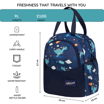 Cibo 9L Blue Roar Dino Lunch Bag