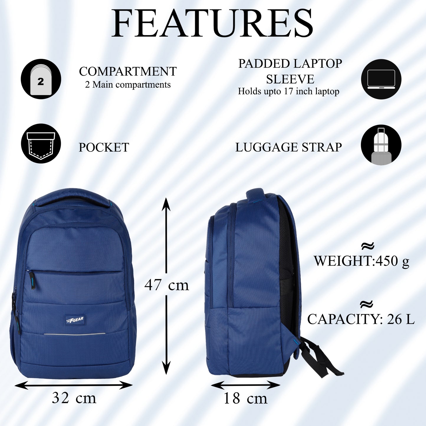 Ranch 26L Navy Laptop Backpack