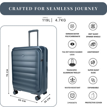 Valencia Large Pearl Blue 75 cms Front-Opening Strolley