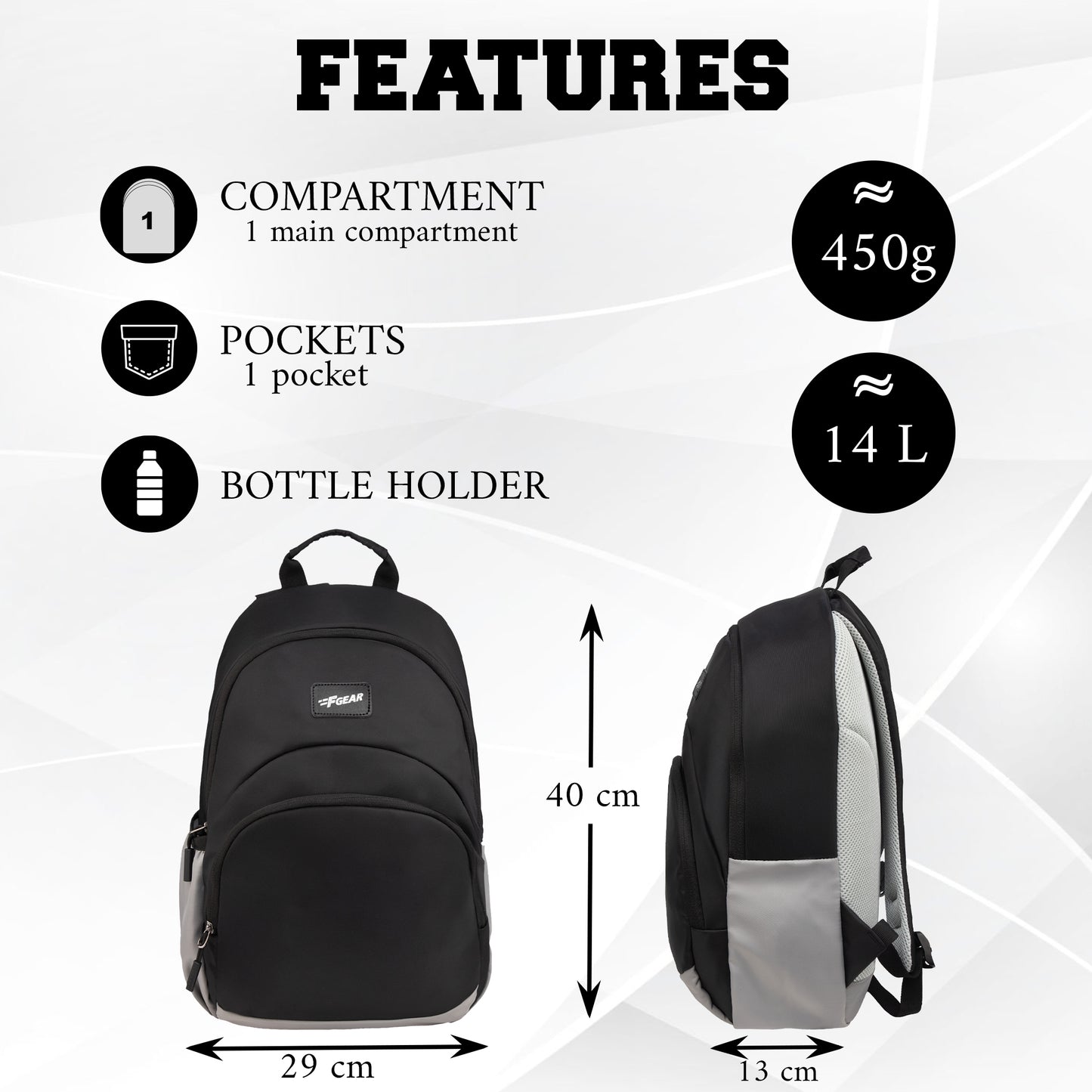 Lume 14L Black Backpack