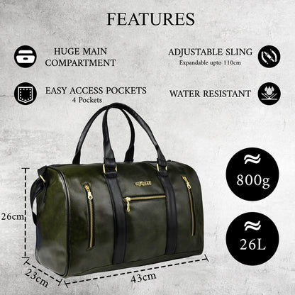 Mistral 26L Green Vegan Leather Duffel
