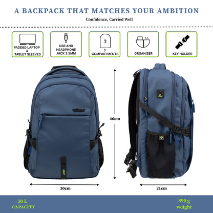 Amalfi 30L Blue Laptop Backpack