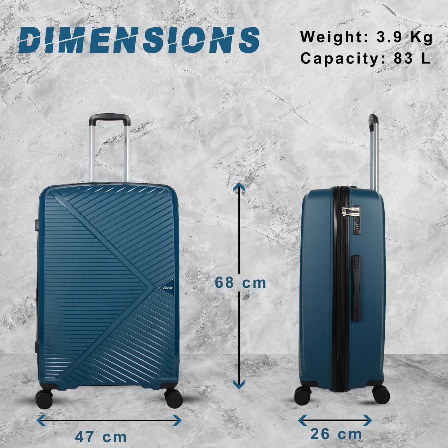 Goliath 28" Peacock Blue Expandable Large Check-in Suitcase