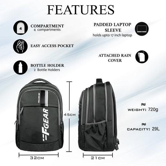 Airmate 29L DK Grey Backpack with raincover
