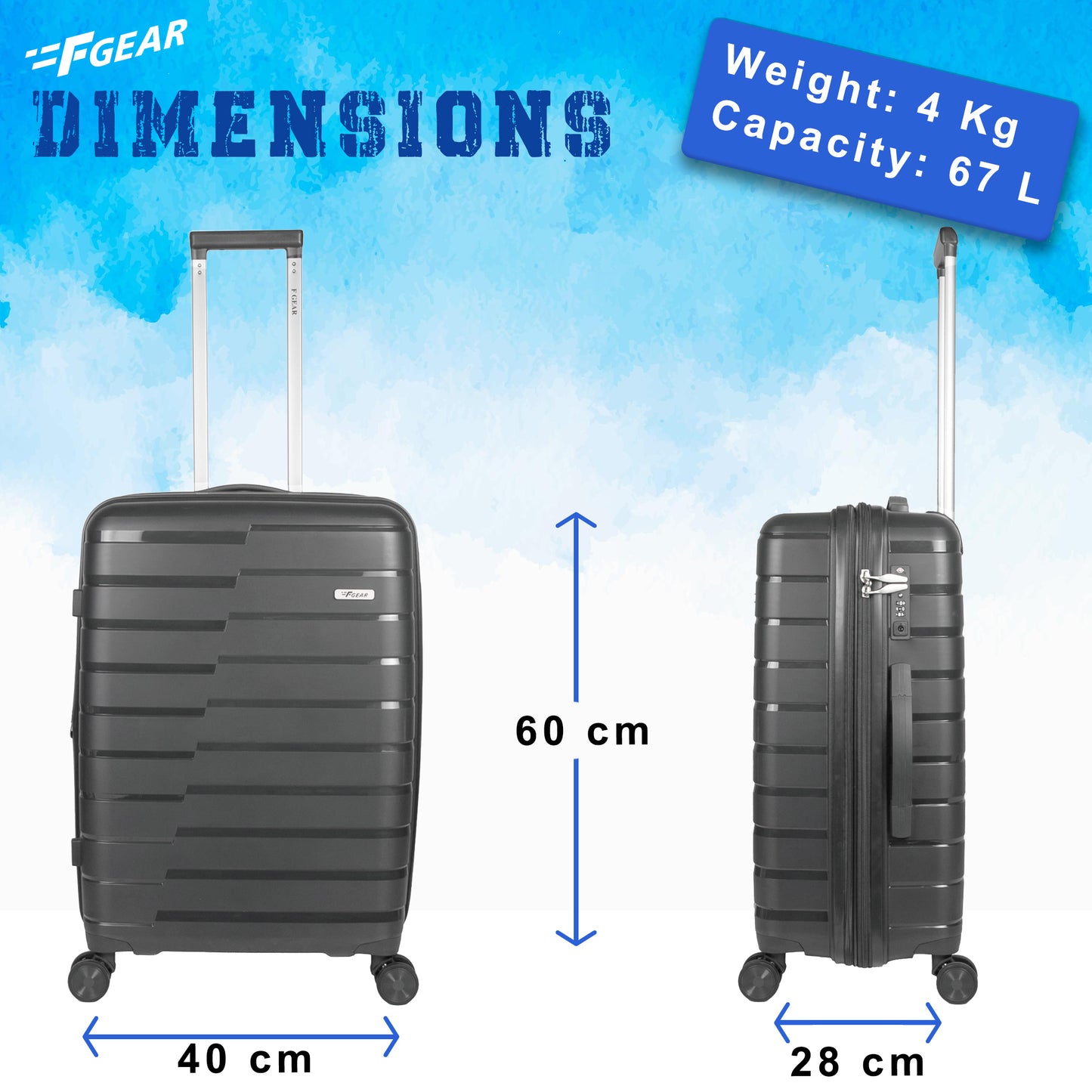 Bastion 24" Dark Grey Expandable Medium Check-in Suitcase