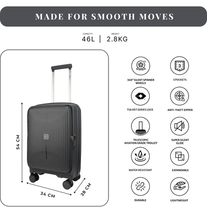 F Gear Myton Small Front Opening Dark Grey Cabin Strolley