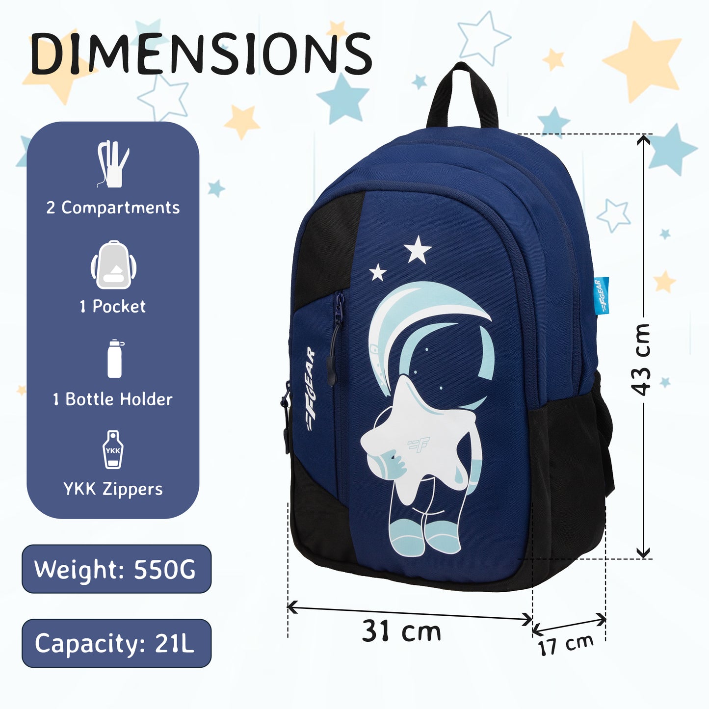Spacewalker 21L Navy Blue Backpack