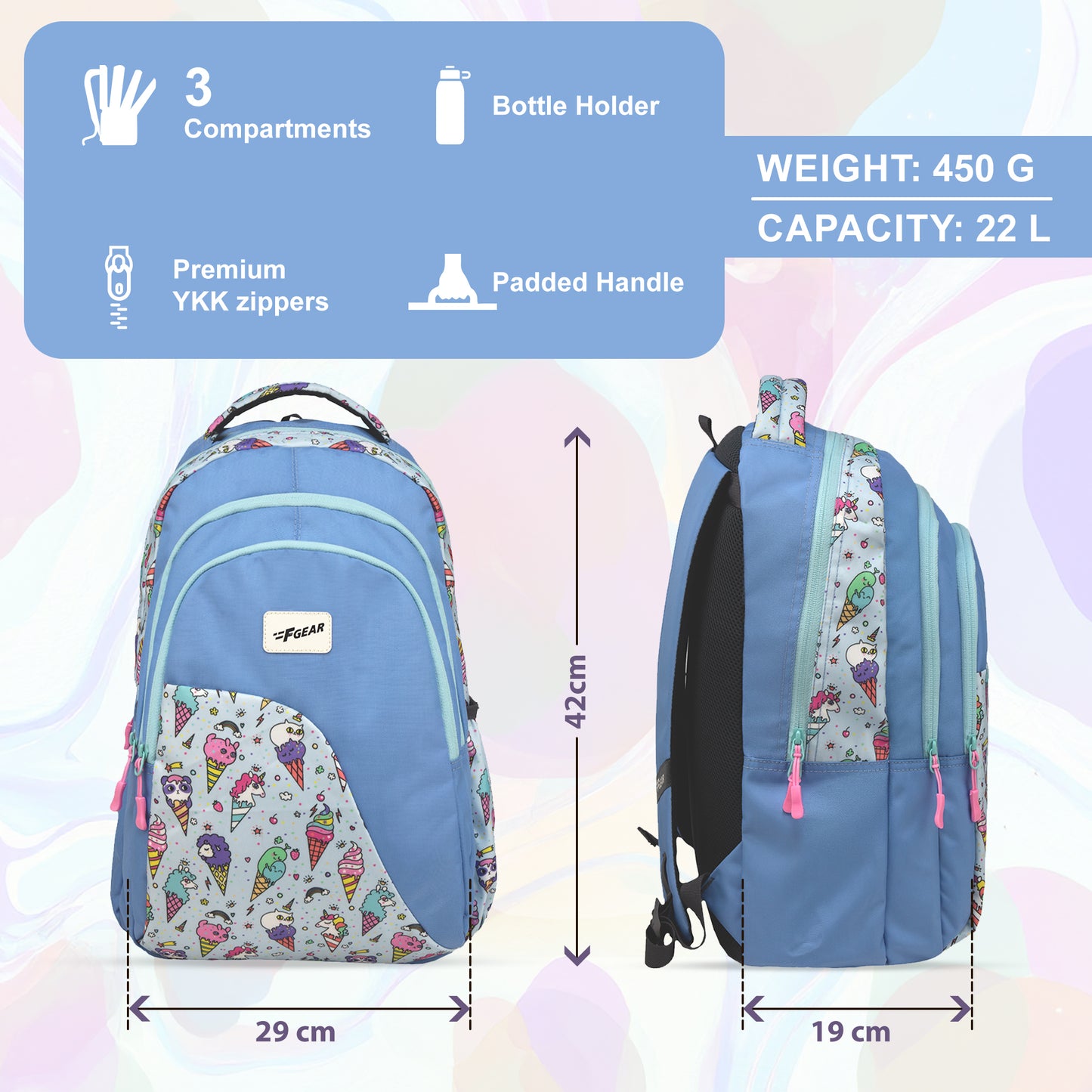Haven 22L IceBlue Waffle Backpack