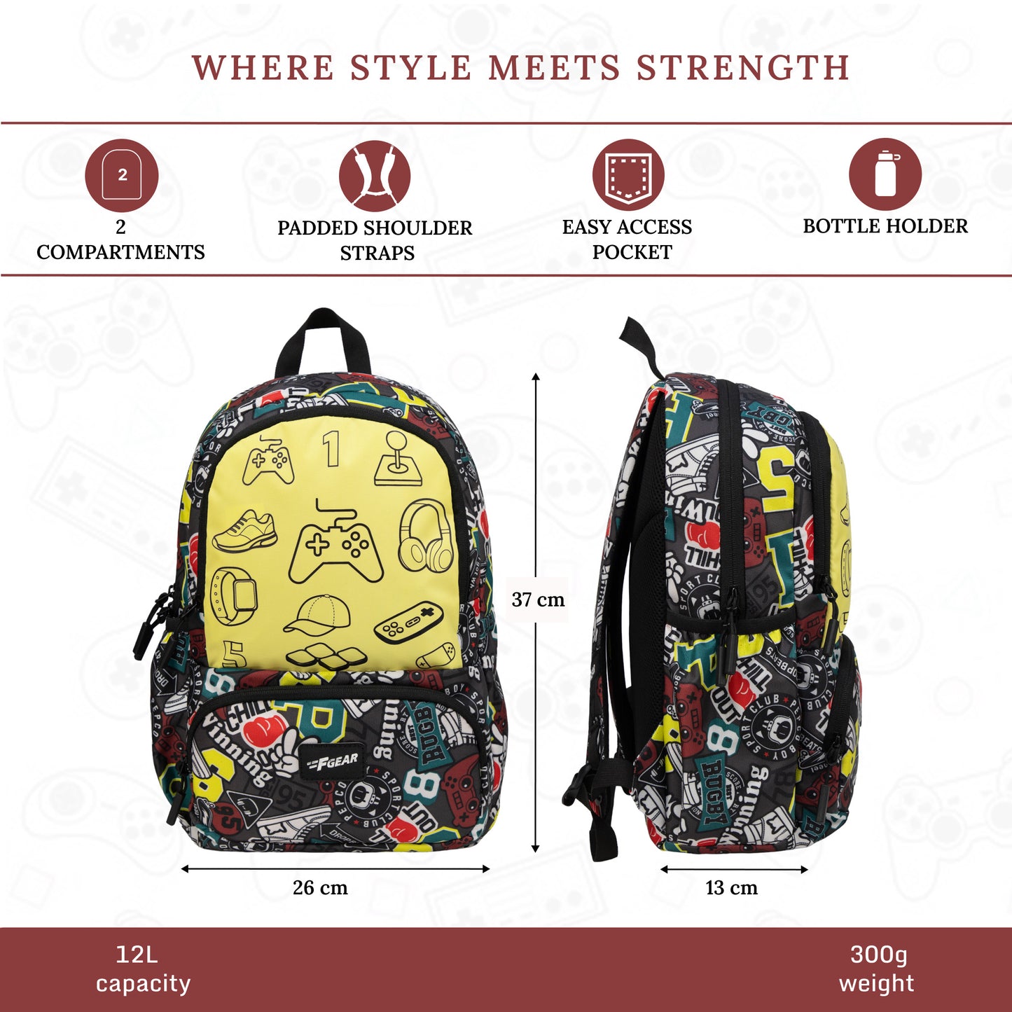 Colour Buddy 12L Grey Chillout Backpack