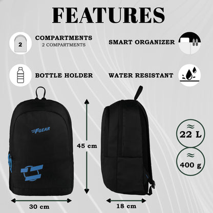 Castle Linen 22L Black Backpack