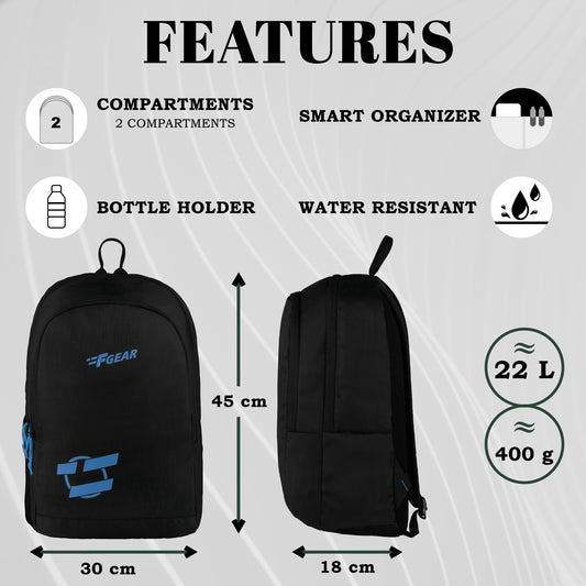 Castle Linen 22L Black Backpack