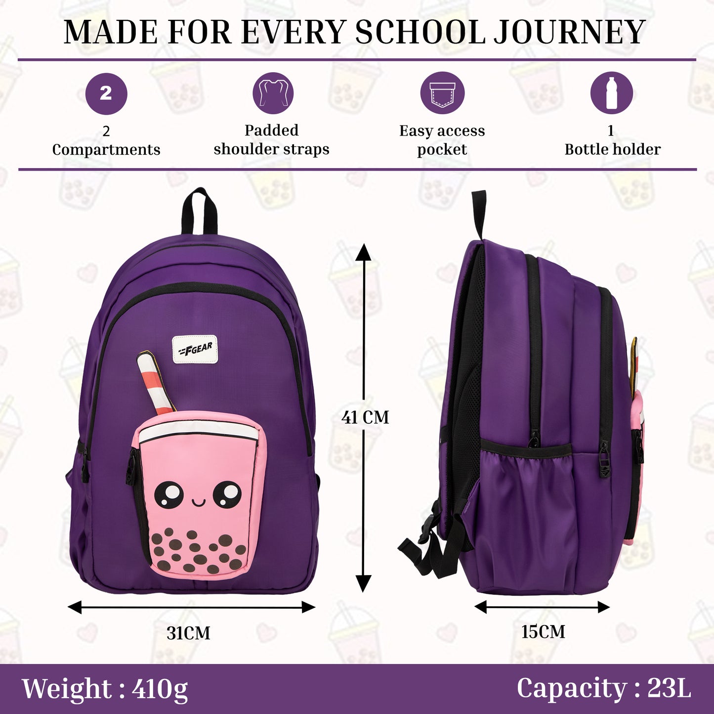 Cocoa Boba 23L Dark Purple Backpack