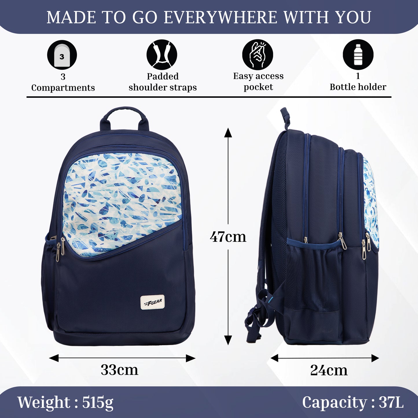 Polaris 37L Navy Backpack