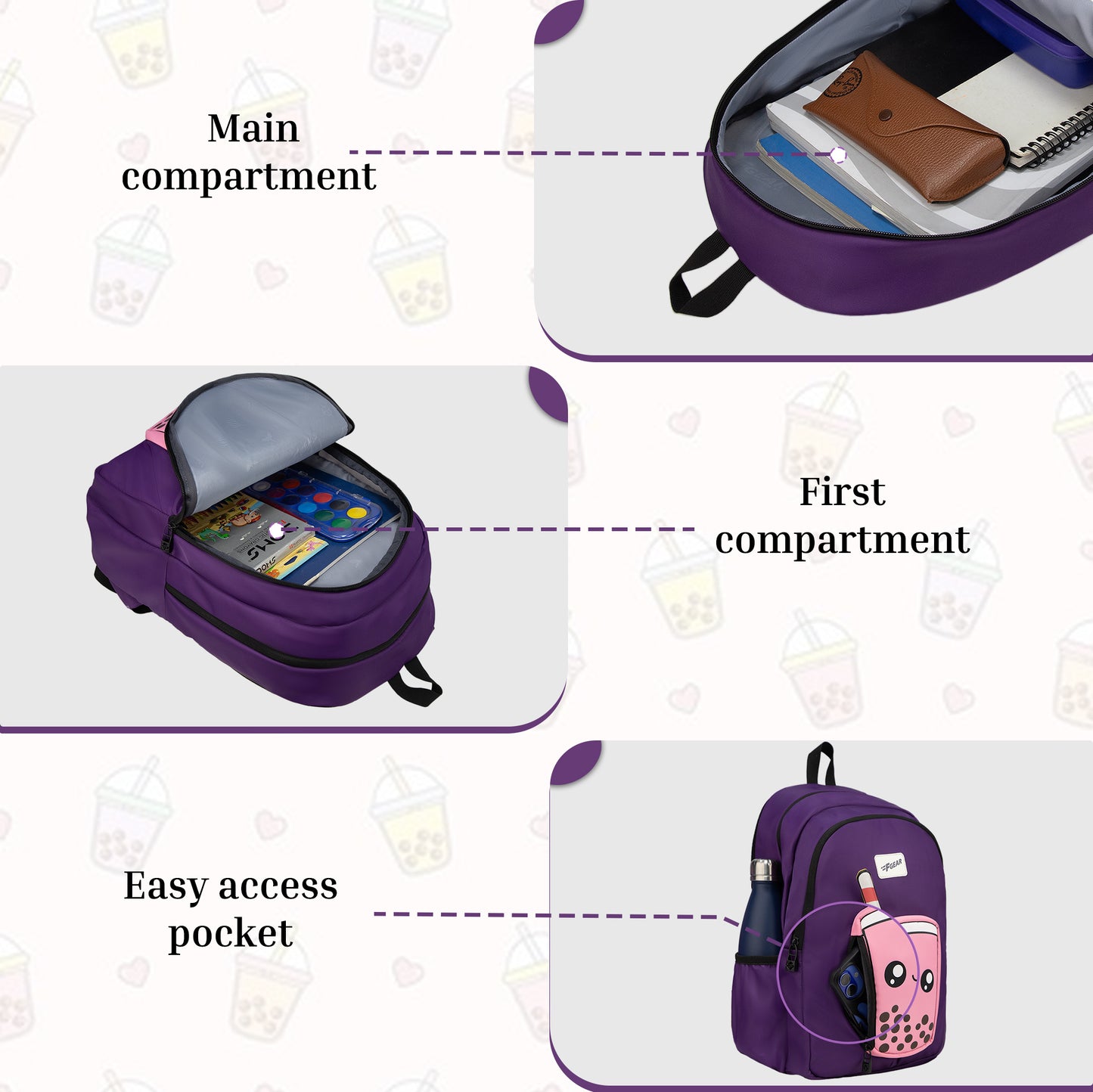 Cocoa Boba 23L Dark Purple Backpack