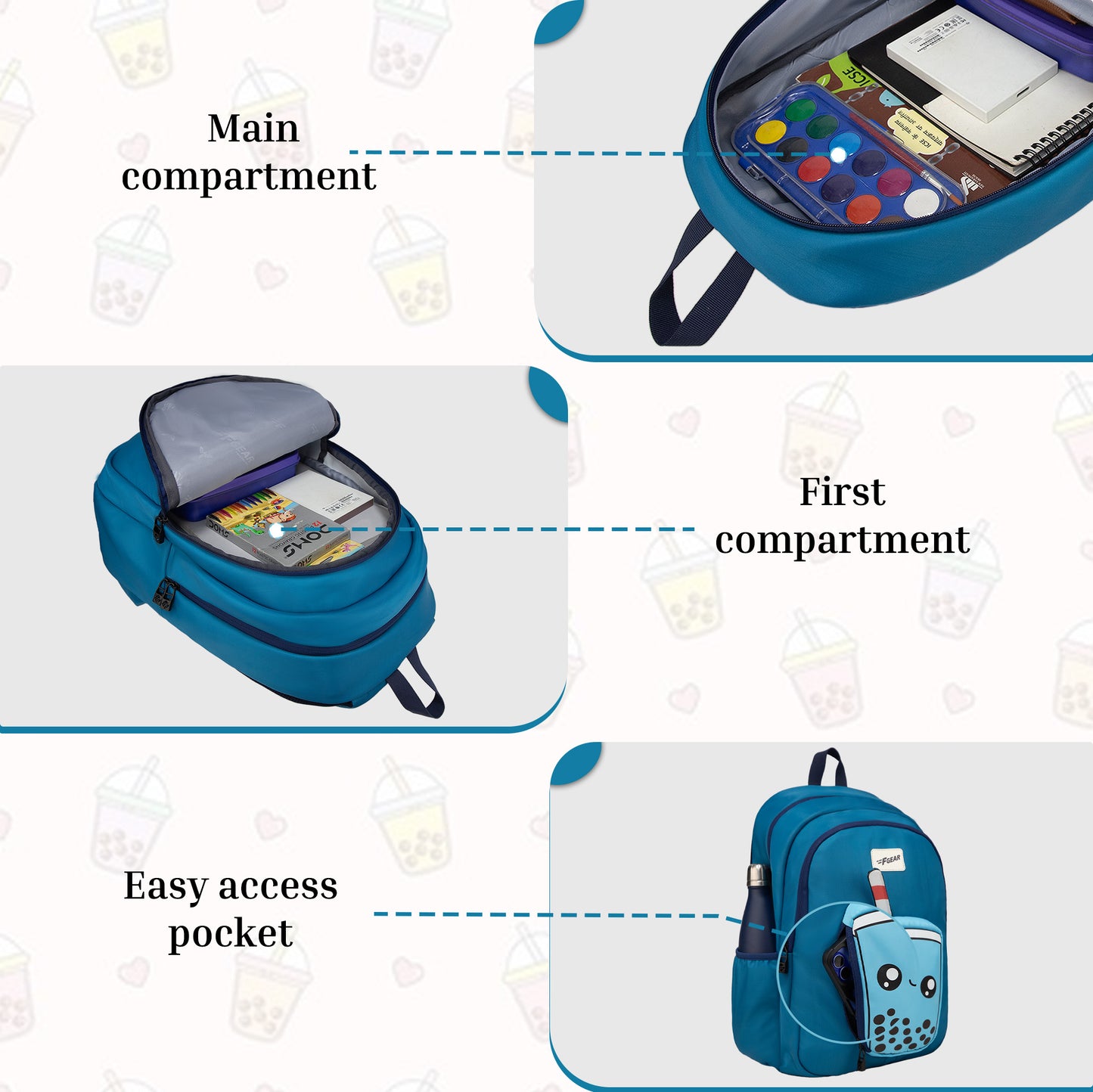 Cocoa Boba Aqua Blue Backpack