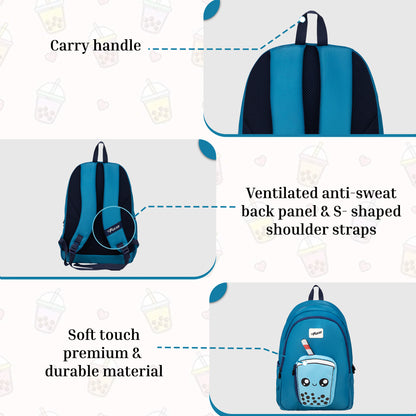Cocoa Boba Aqua Blue Backpack