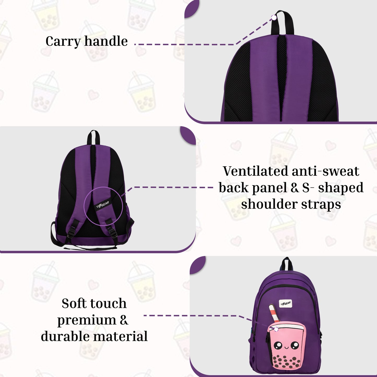 Cocoa Boba 23L Dark Purple Backpack