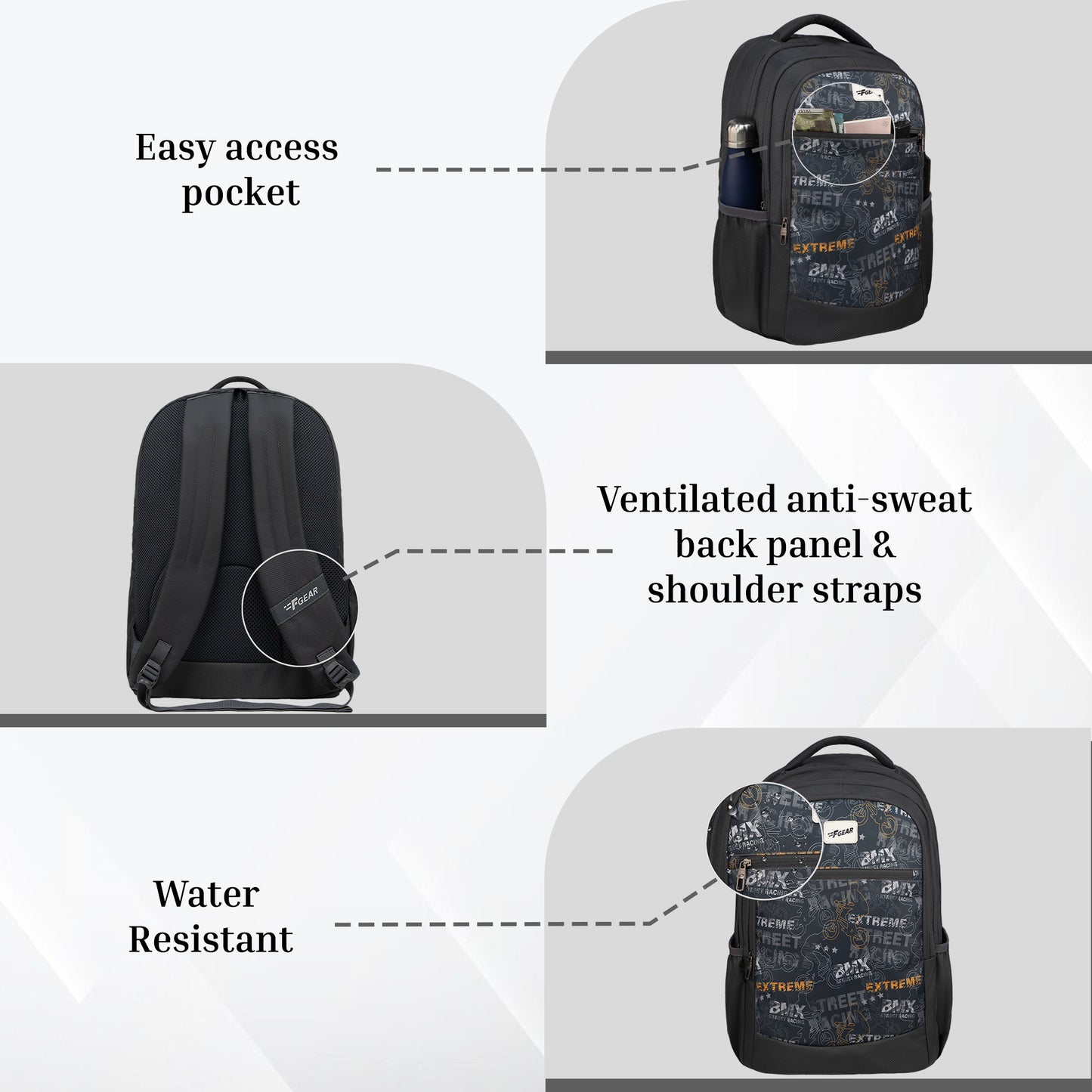 Arashi Grey 35L Backpack