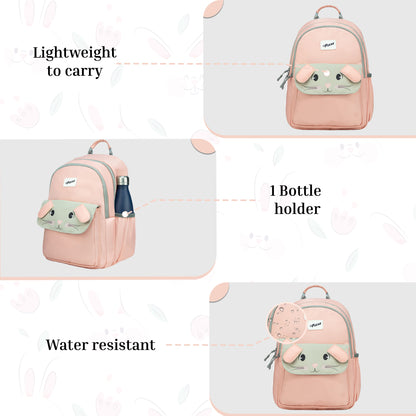 Bunny Blushing Peach 22L School Backpack|Premium & Soft Touch|Unisex Kids School Bag