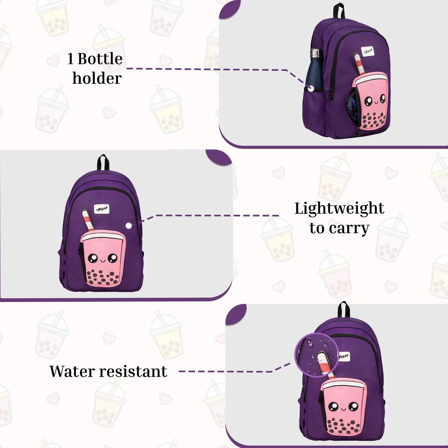Cocoa Boba 23L Dark Purple Backpack
