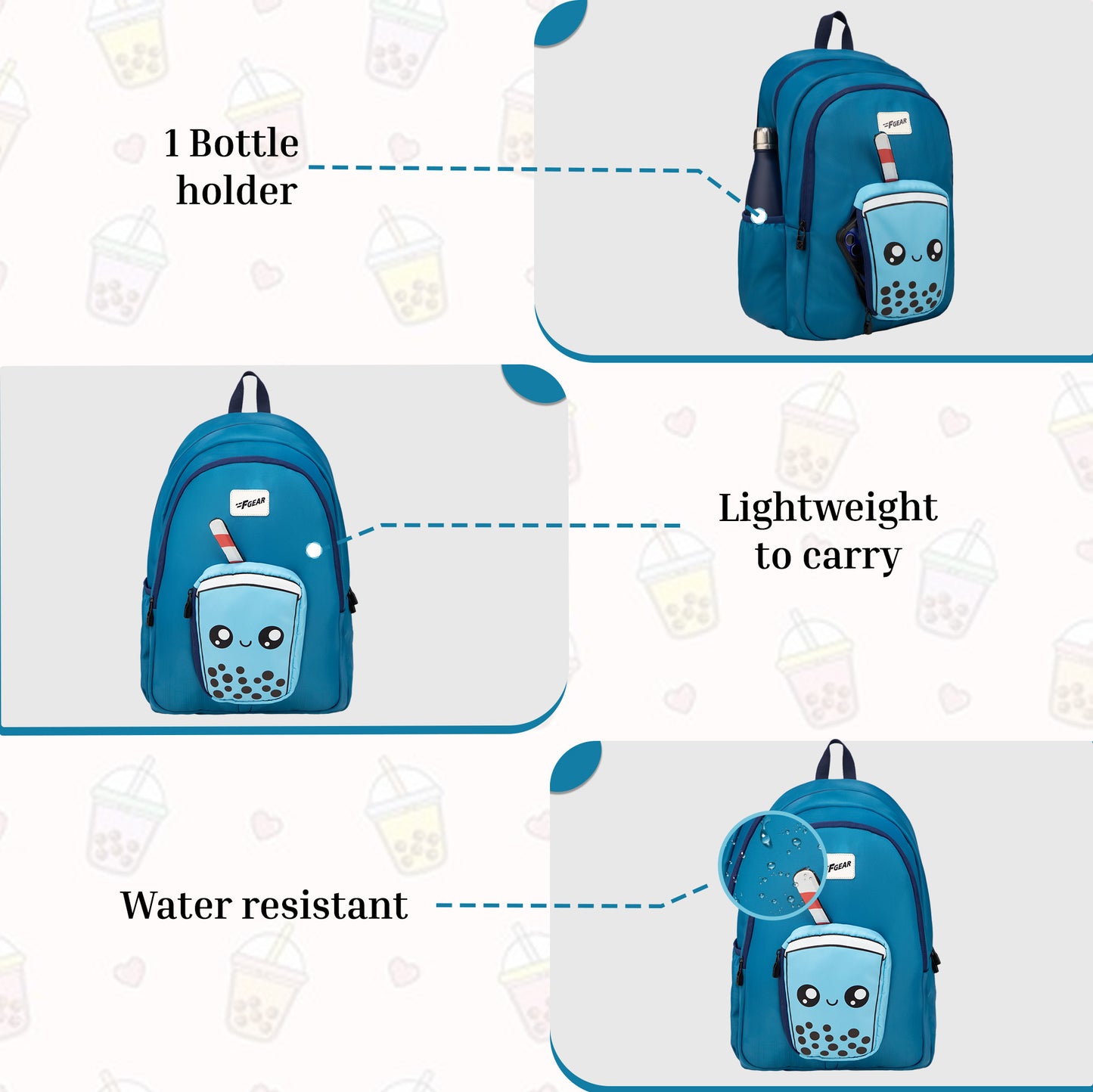 Cocoa Boba Aqua Blue Backpack