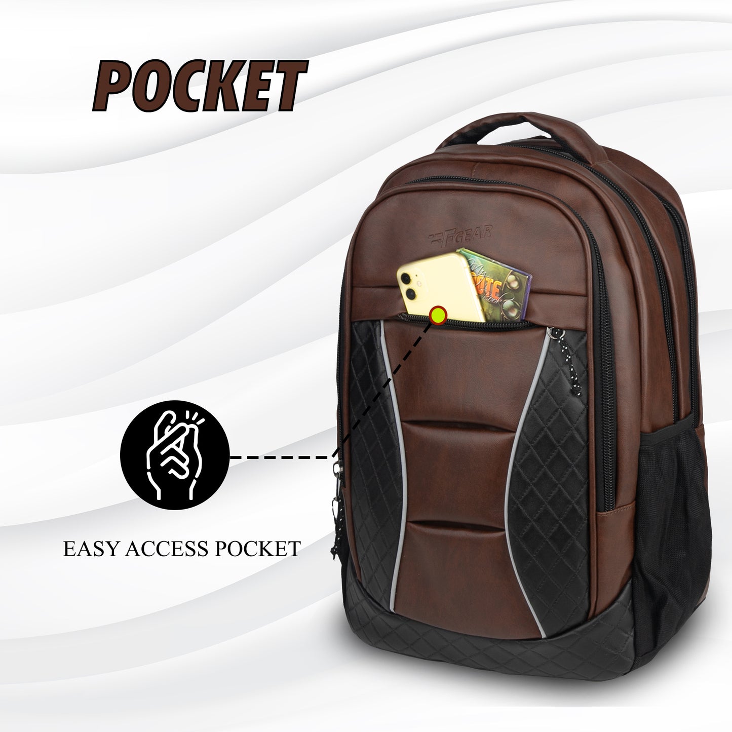 President 32L Brown Laptop Backpack