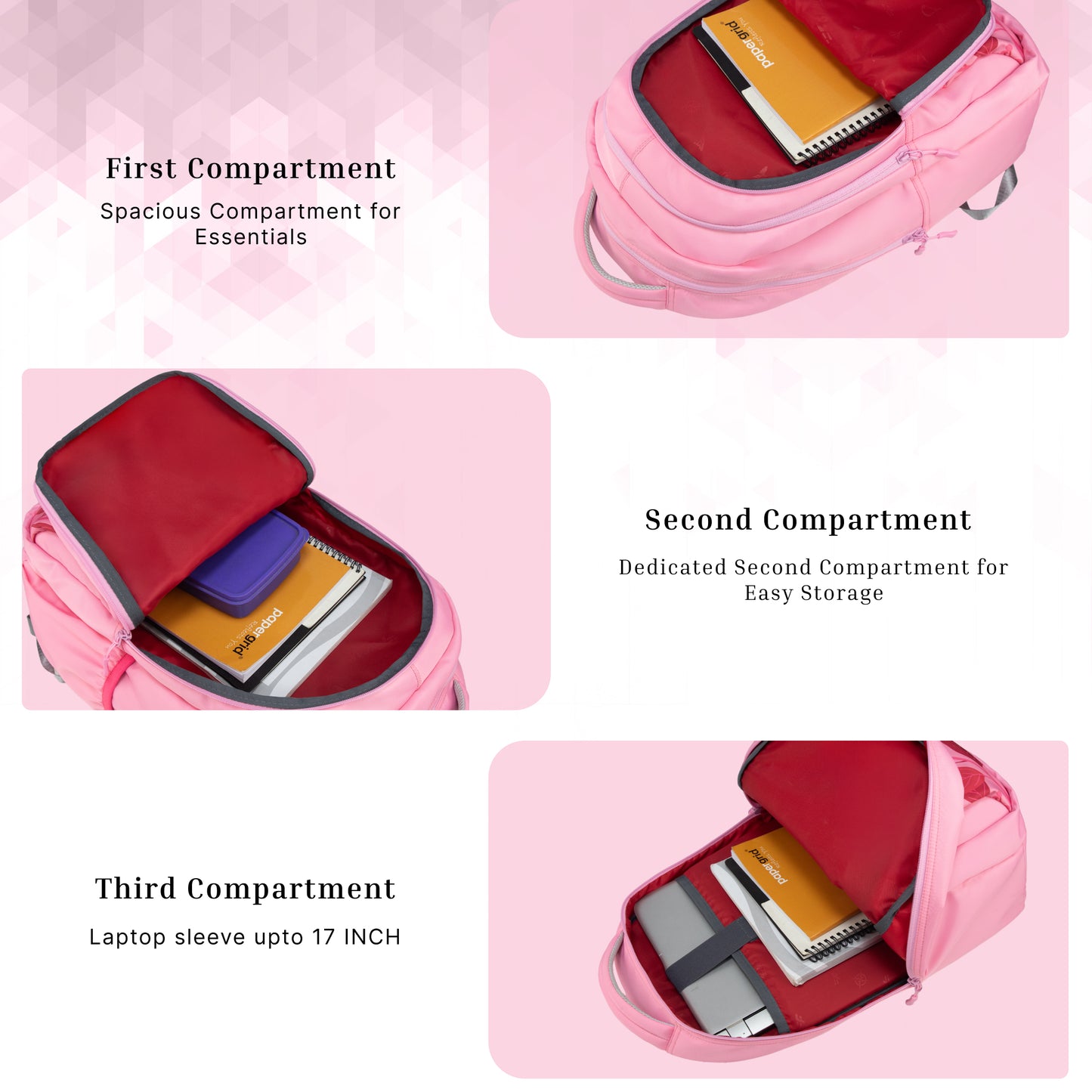 Century Pink 27L Laptop with Raincover