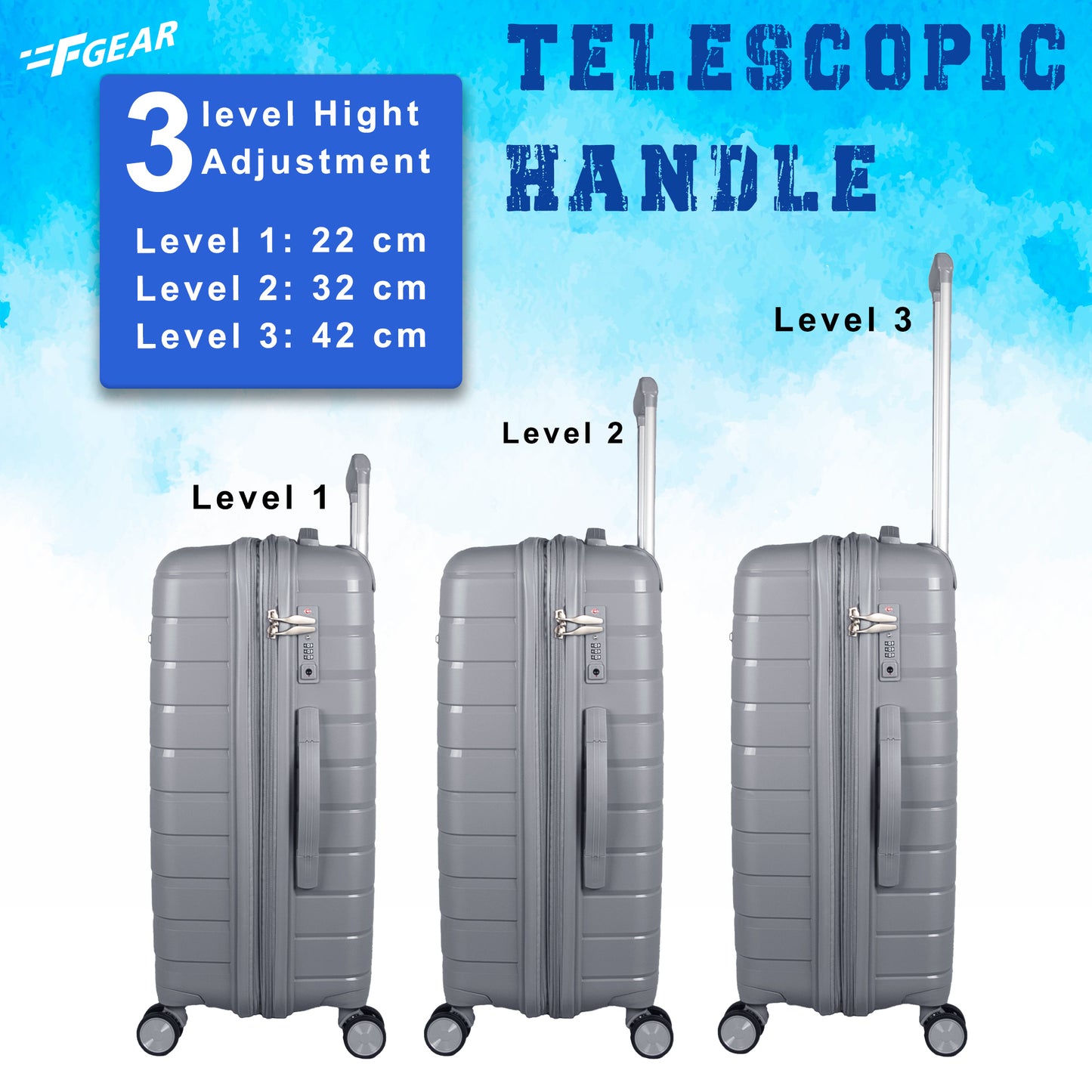 Bastion 24" Light Grey Expandable Medium Check-in Suitcase