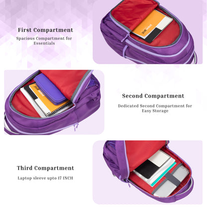 Century Dark Purple 27L Laptop with Raincover