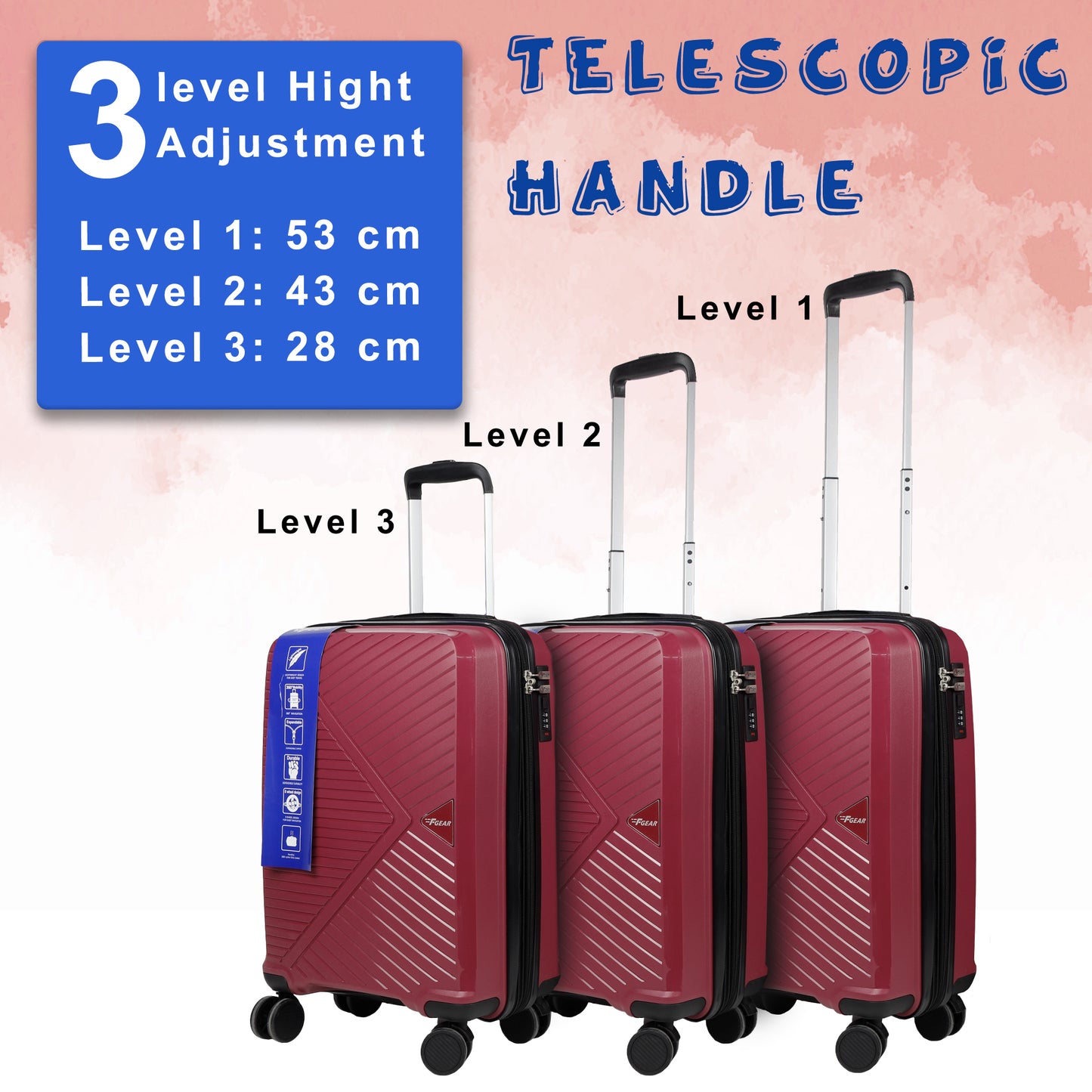 STV PP03 20" Rosebud Expandable Cabin (Small) Suitcase