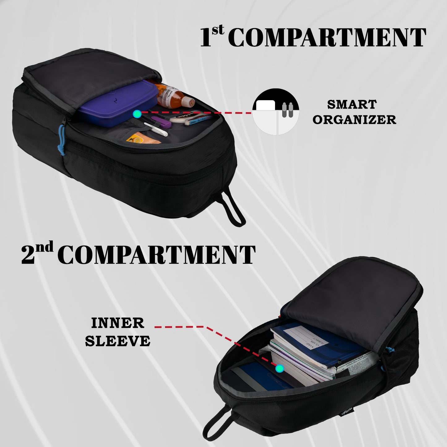 Castle Linen 22L Black Backpack
