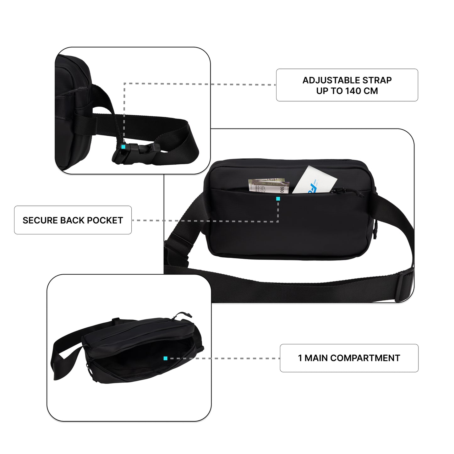 Paris Black Crossbody Bag