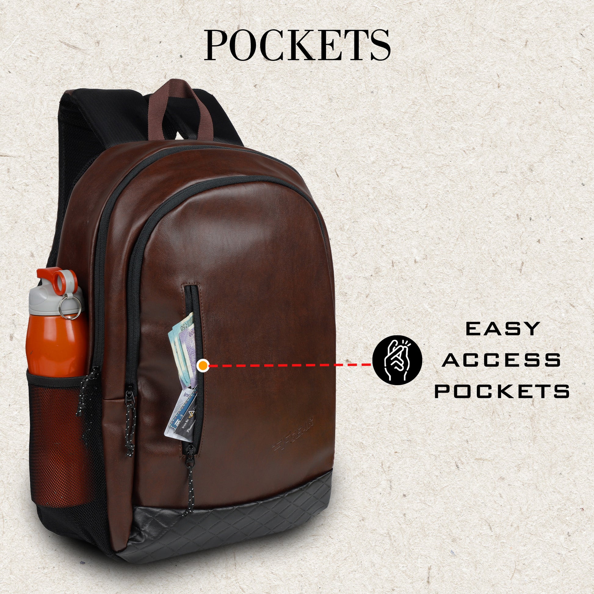 best leather backpack in india F Gear Bi Frost Executive 27 Ltrs Brown Casual Backpack