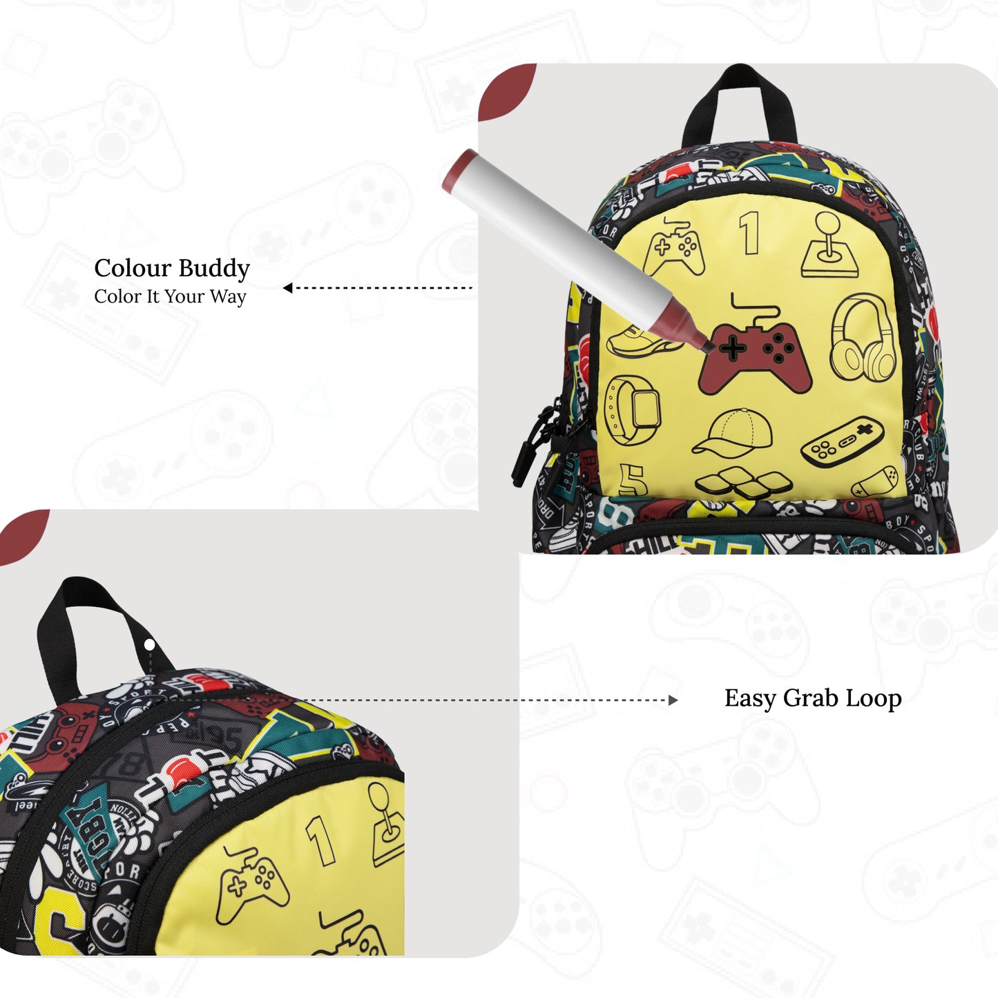 Colour Buddy 12L Grey Chillout Backpack
