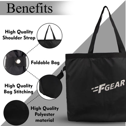 Lila Black 18L Shopping Bag/Shopper Sling Tote Bag For Men Women Adults