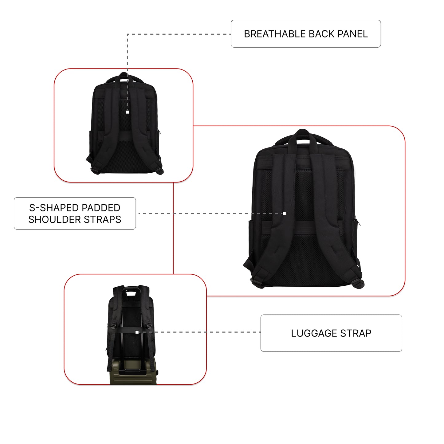 Kenton 19L Black Laptop Backpack