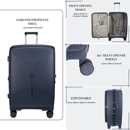 F Gear Myton Large Front Opening Navy Check-in Strolley