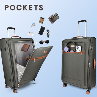 SoftAir Large Grey Check-in Suitcase