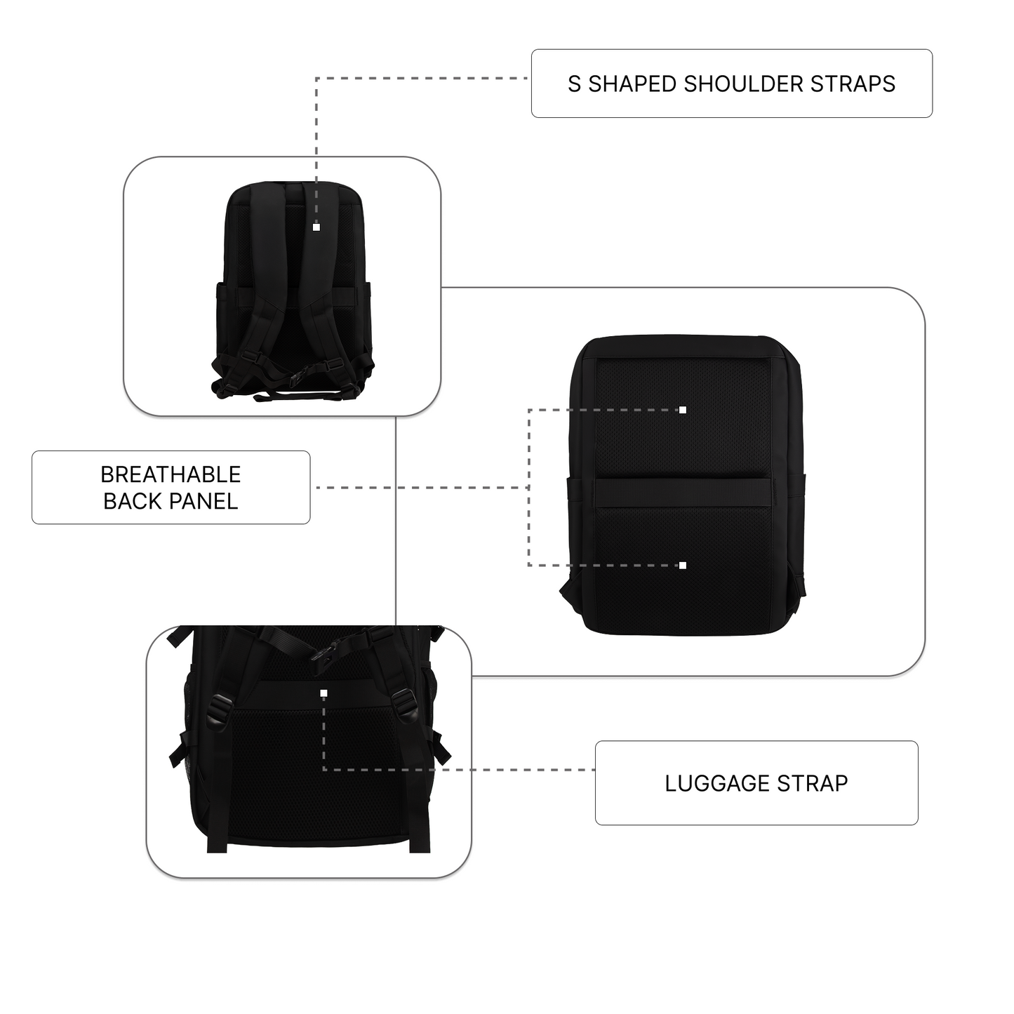 Berlin 21L Black Laptop Backpack