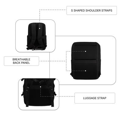 Berlin 21L Black Laptop Backpack