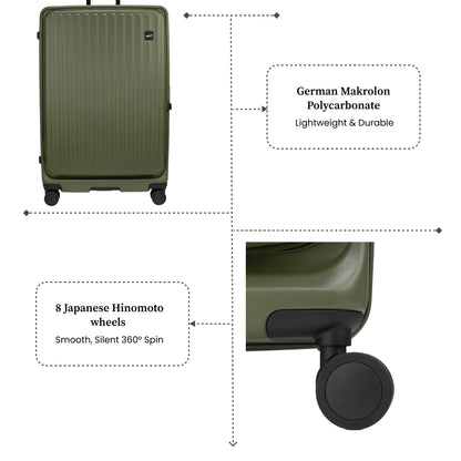 Montreal Large Army Green 76 cms Front-Opening Strolley
