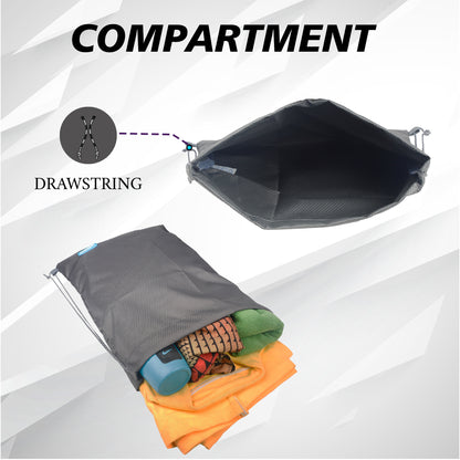 String V2 8L Grey Drawstring Bag