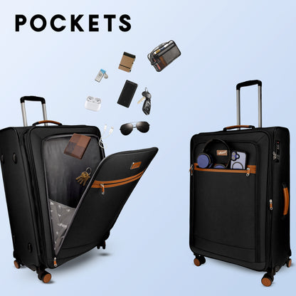 SoftAir Medium Black Check-in Suitcase