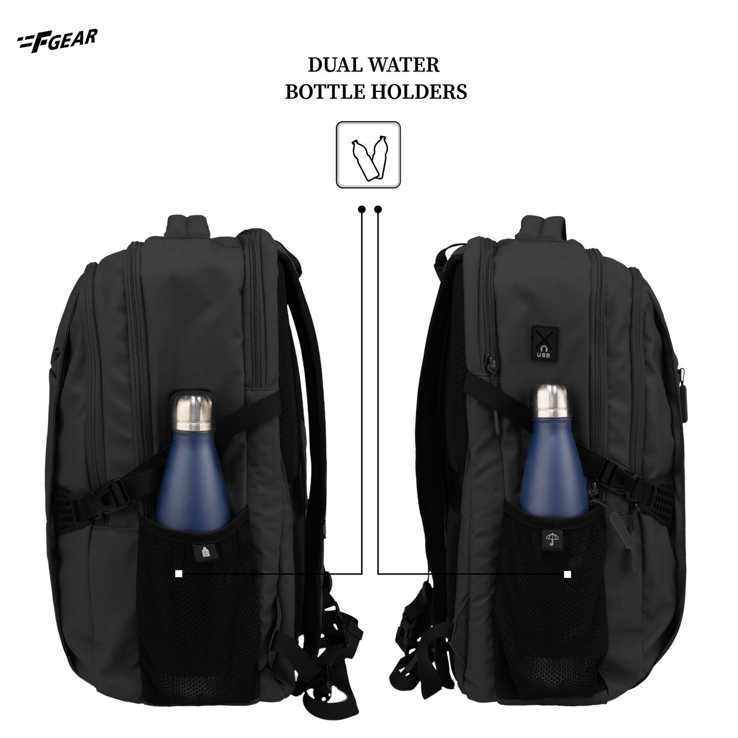 Amalfi 30L Black Laptop Backpack