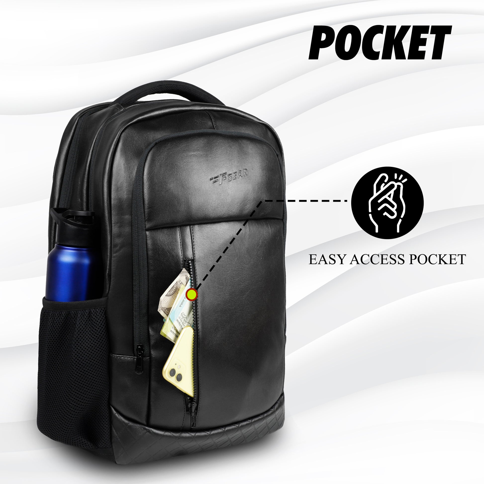 Laptop Backpack Gear Textured Backpack With Mesh Pocket Bering 28L