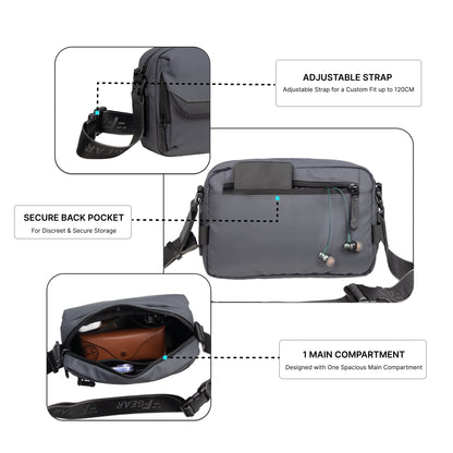 Girona 3L Grey Soft Crossbody Sling Bag