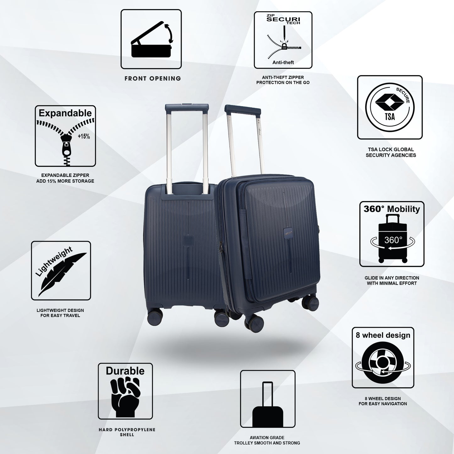 F Gear Myton Small Front Opening Navy Cabin Strolley