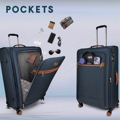 F Gear SoftAir Large Navy Check-in Suitcase