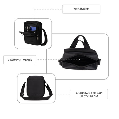 Hamburg 5L Black Crossbody Bag